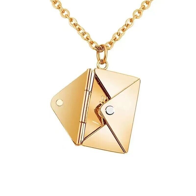 Personalized Love Letter Necklace Custom Envelope Necklace With Message