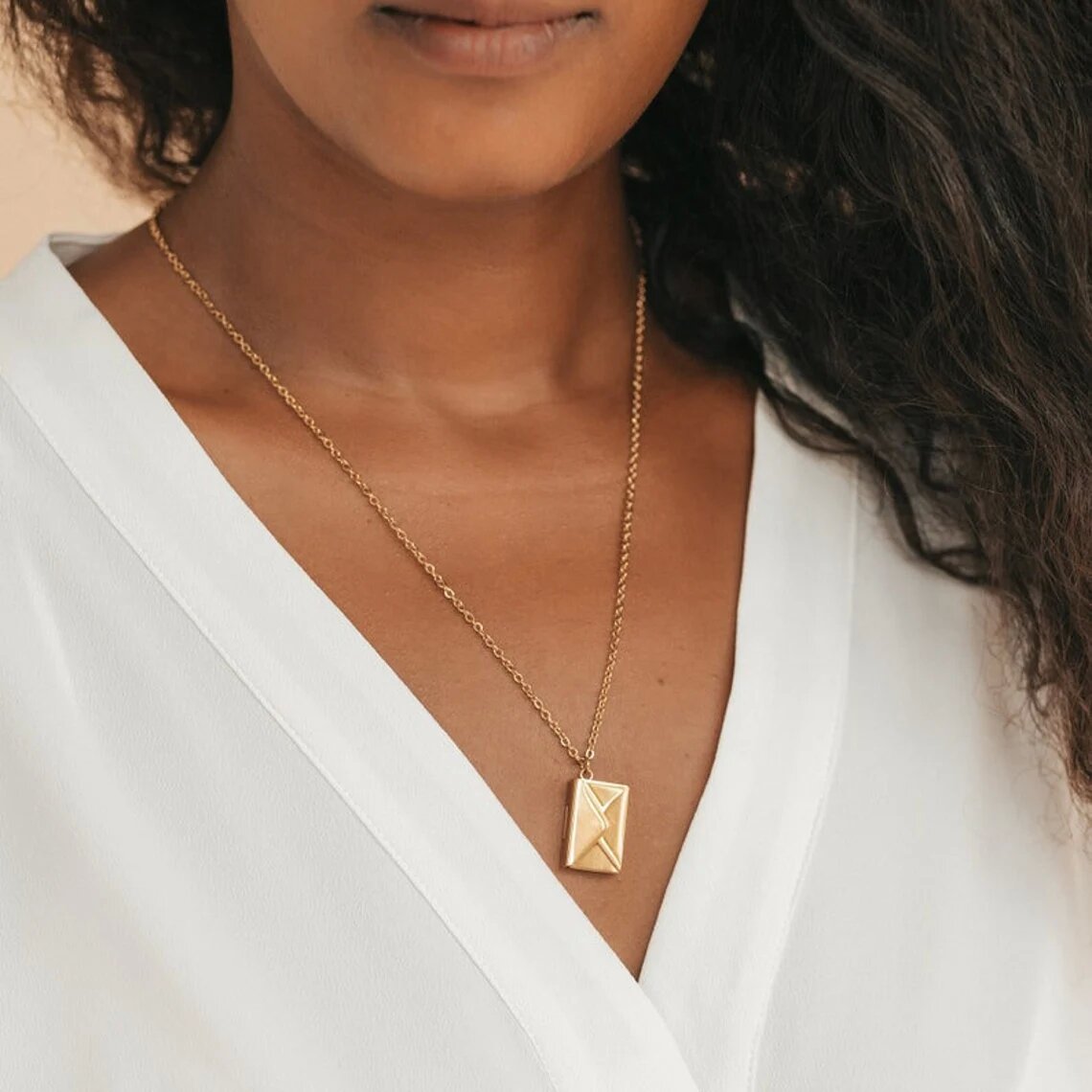 Personalized Love Letter Necklace Custom Envelope Necklace With Message