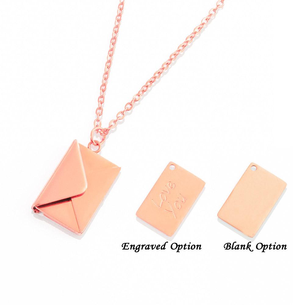 Personalized Love Letter Necklace Custom Envelope Necklace With Message