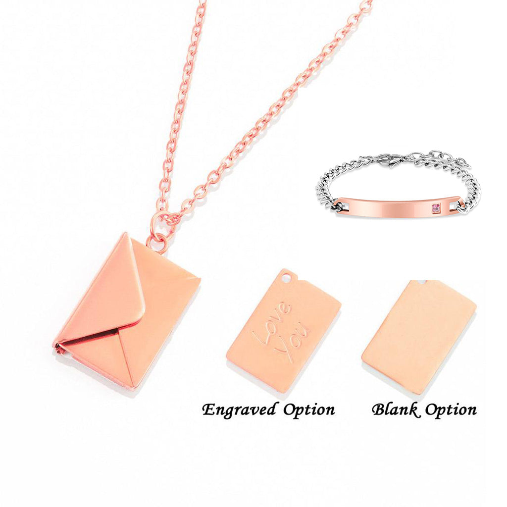 Personalized Love Letter Necklace Custom Envelope Necklace With Message