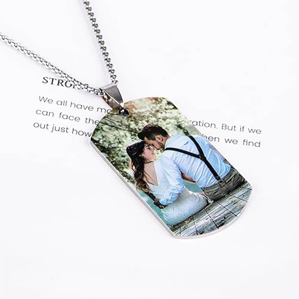 Color Personalized Steel Photo Dog Tag Pendant