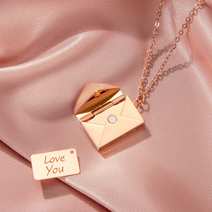 Personalized Love Letter Necklace Custom Envelope Necklace With Message