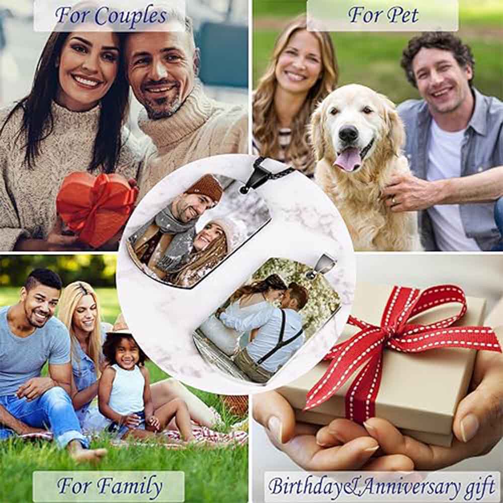 Color Personalized Steel Photo Dog Tag Pendant