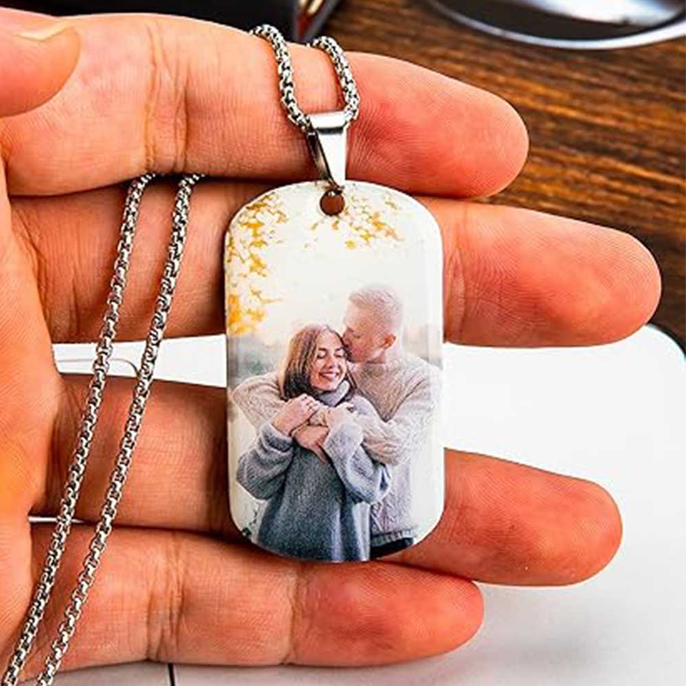 Color Personalized Steel Photo Dog Tag Pendant