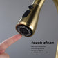Modern Brushed Gold Kitchen Faucet - 360�� Swivel Pull-Down Sprayer