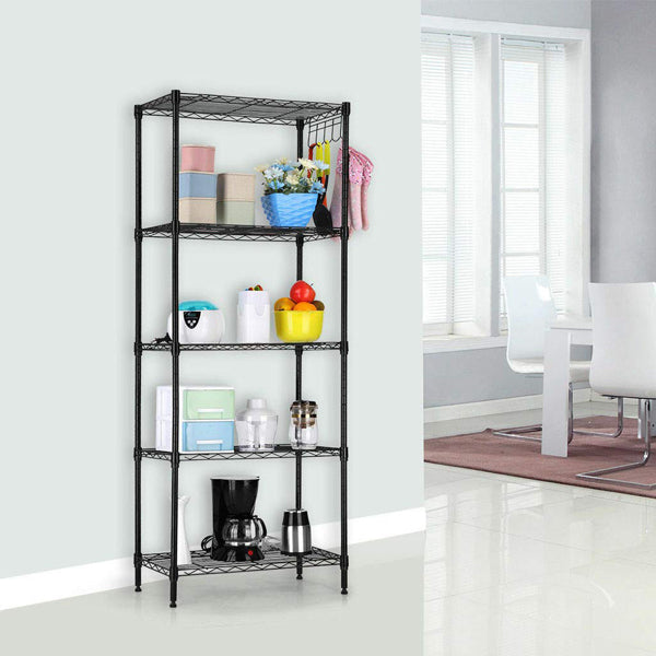 5-Tier Adjustable Metal Storage Shelves - Heavy Duty Organization Rack
