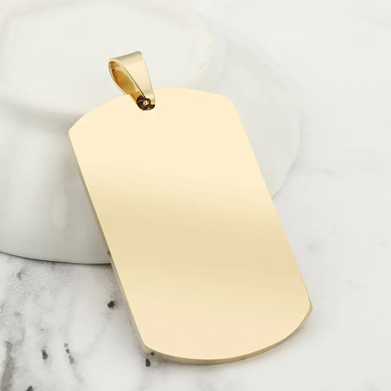Personalized Stainless Steel Photo Dog Tag Pendant，Gold And Sliver