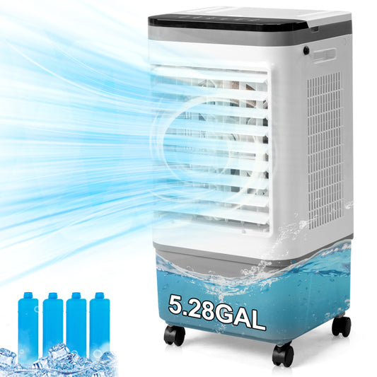 20L Portable Evaporative Air Cooler with Remote - 3-in-1 Cooling Fan & Humidifier