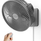 10-Inch Wall Mount Oscillating Fan with Remote Control - 3 Speeds & 7.5H Timer