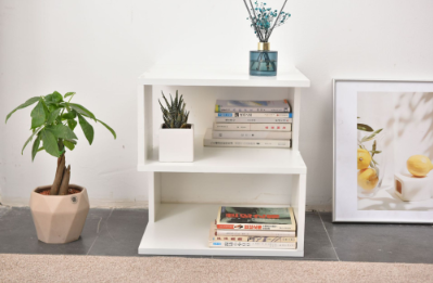 Minimalist 2-Tier White Bookshelf - Modern Small Space Storage