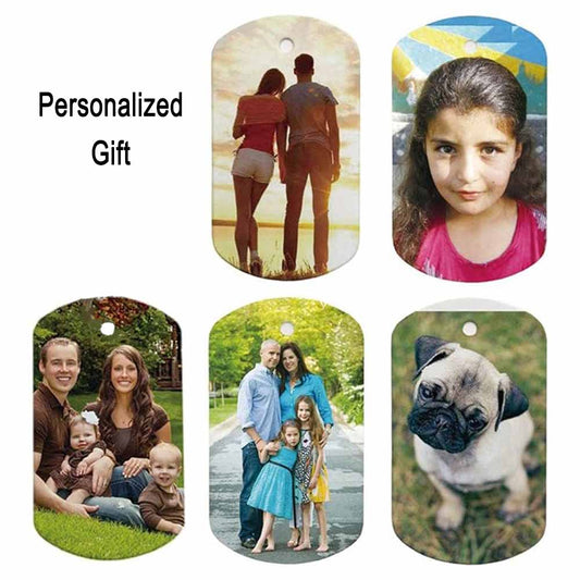 Color Personalized Steel Photo Dog Tag Pendant