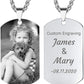 Personalized Stainless Steel Photo Dog Tag Pendant，Gold And Sliver