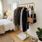 Modern Golden Clothing Rack with Luxury Marble Base - Heavy Duty Garment Hanger