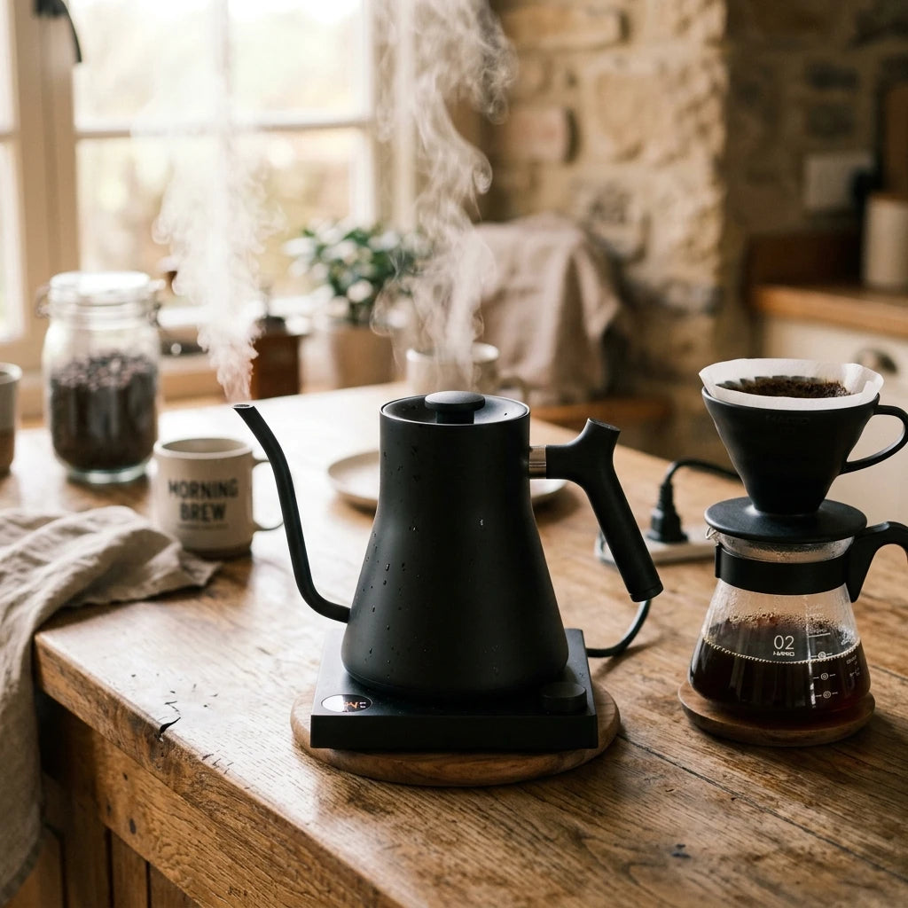 1.0L Precision Gooseneck Electric Kettle - 1500W Rapid Boil for Coffee & Tea