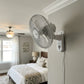 10-Inch Wall Mount Oscillating Fan with Remote Control - 3 Speeds & 7.5H Timer