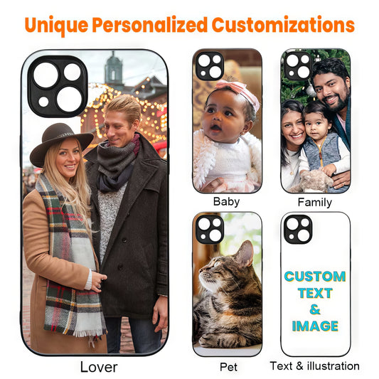 Personalized Photo Customized  Phone Case For Iphone 13/14/15 (Black Liquid Silicone Soft Gel Rubber Cover)