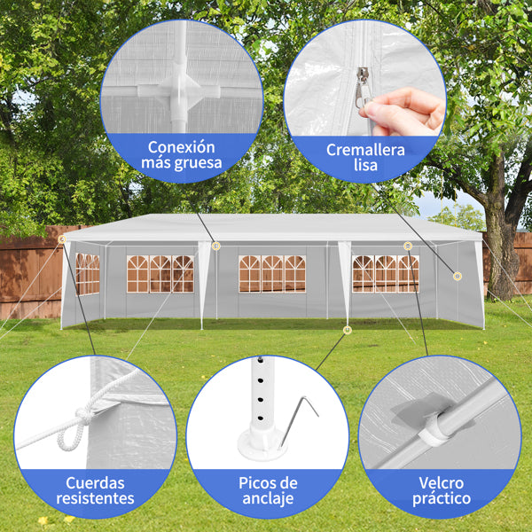 10x30ft Outdoor Party Tent - Waterproof Event Canopy with 8 Removable Sidewalls