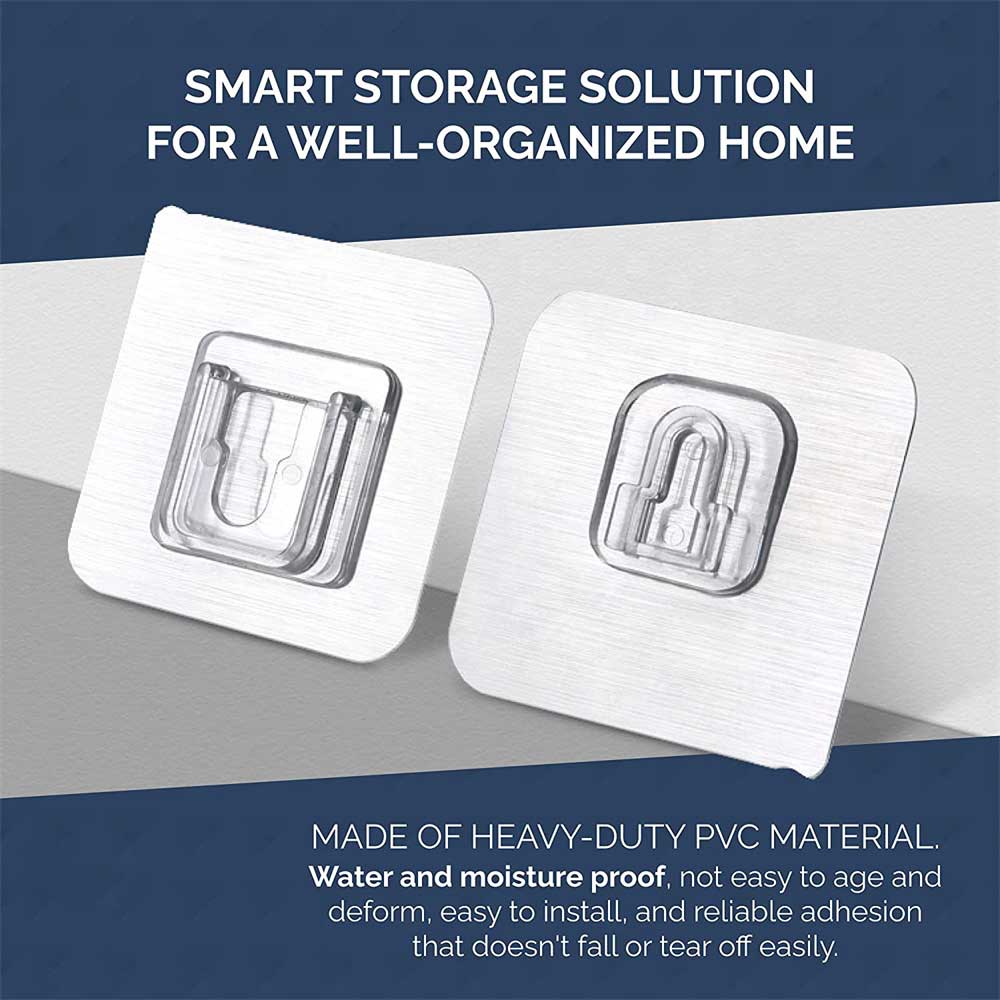 Clear Double-Sided Adhesive Wall Hooks – Daily-Household
